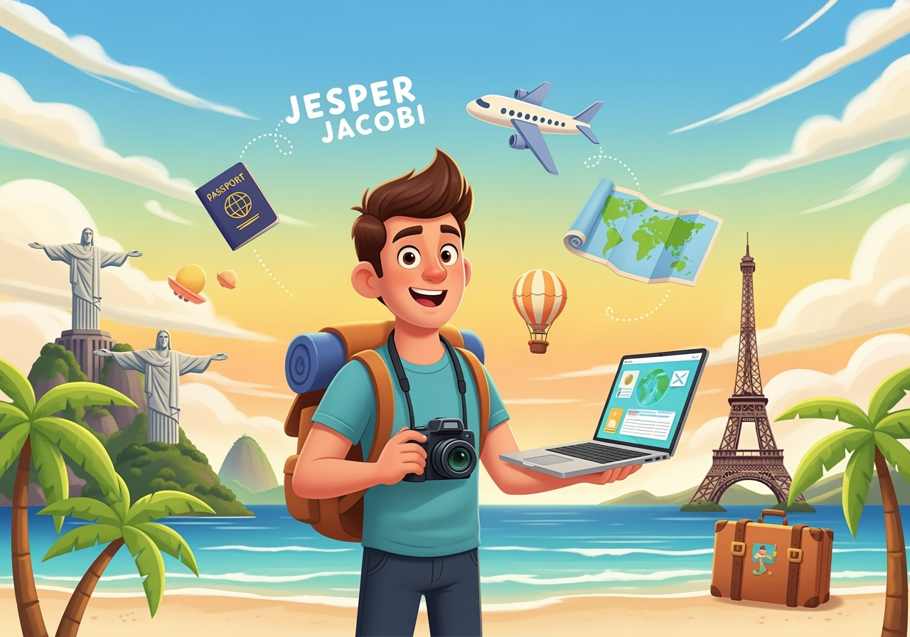 Jesper Jacobi with backpack